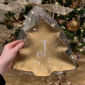 Gold “J” Holiday Tray